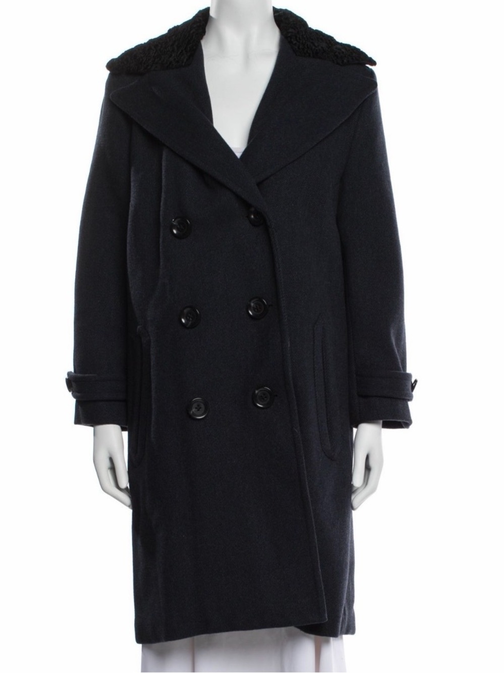 Emerson Fry Wool Blend Pea Coat Black Size 12 Like New